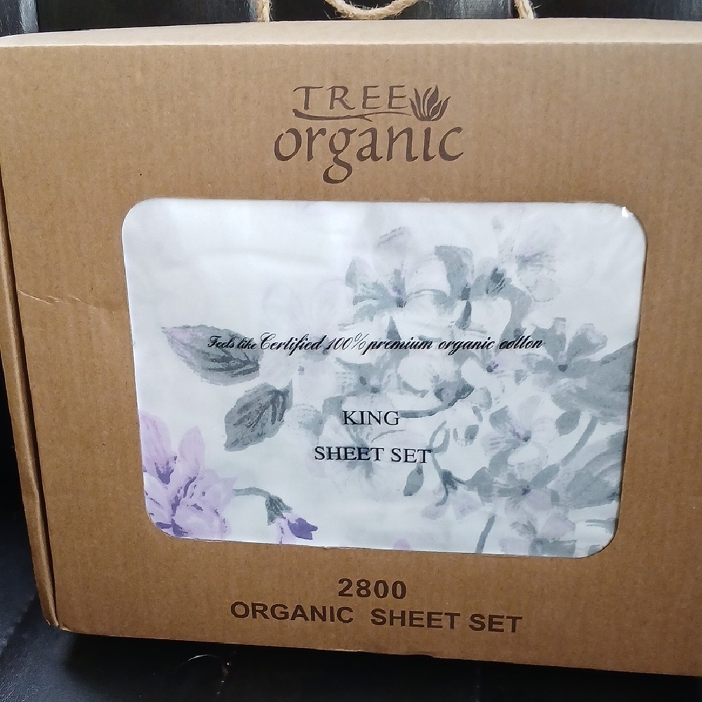 King Sheet Set - Cream and Purple